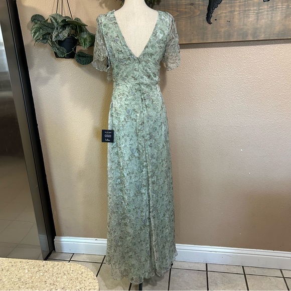 NWT Lulus Dreamiest Desires Sage Green Floral Maxi Dress | Size Large - Picture 5 of 11